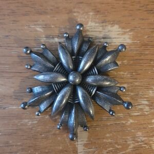Vintage Silver-Tone Starburst Brooch
